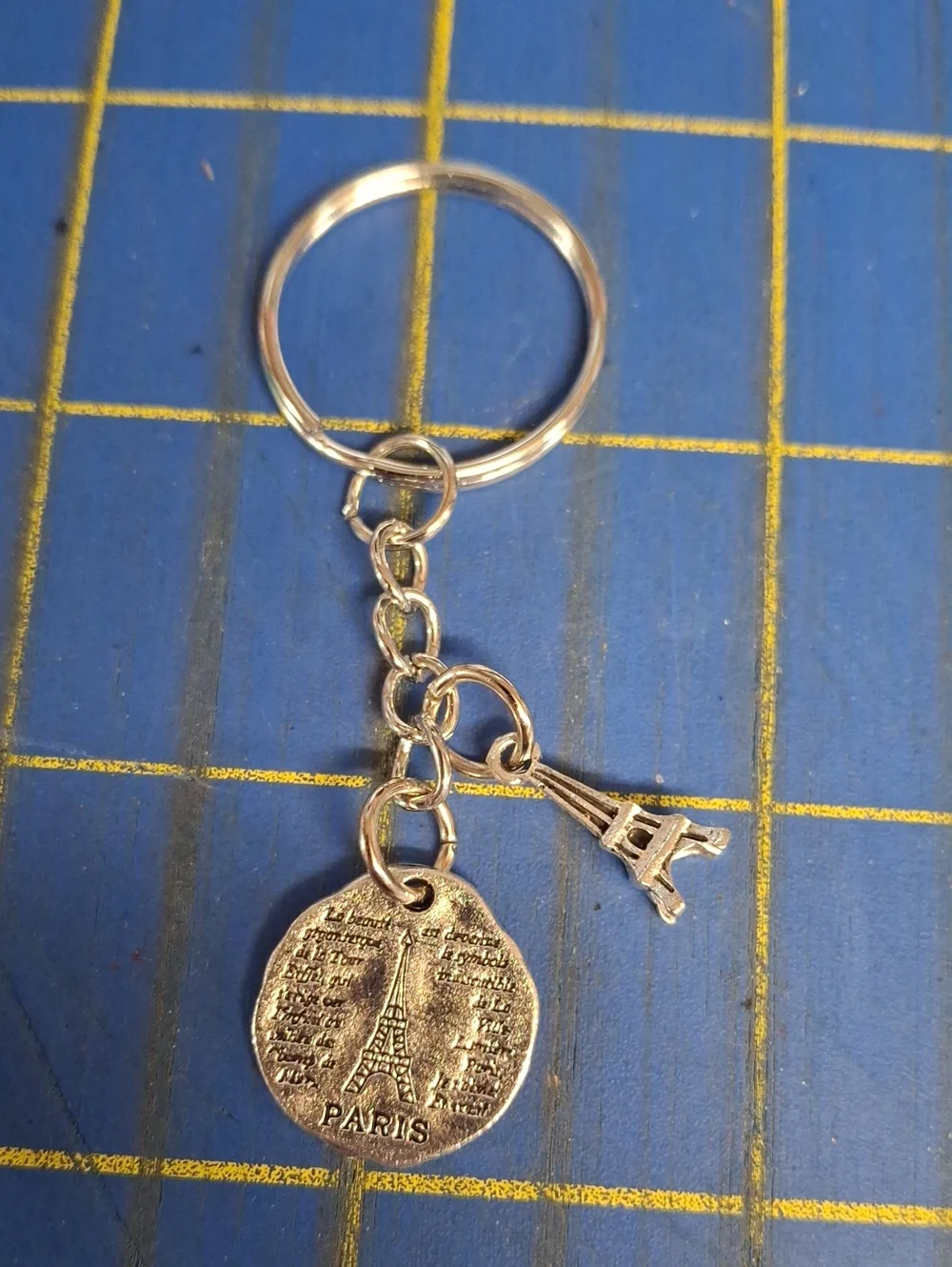 Paris Eiffel Tower Silver Keyring Purse Charm